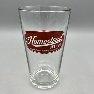 Homestead Beer Co. Logo 16 Oz. Beer Pint Glass Licking County Ohio